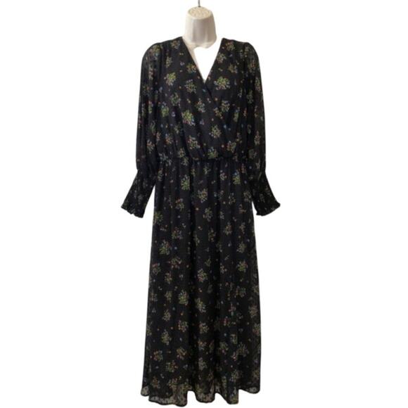Zara Lace Floral/Black Maxi dress Size S - Picture 8 of 8